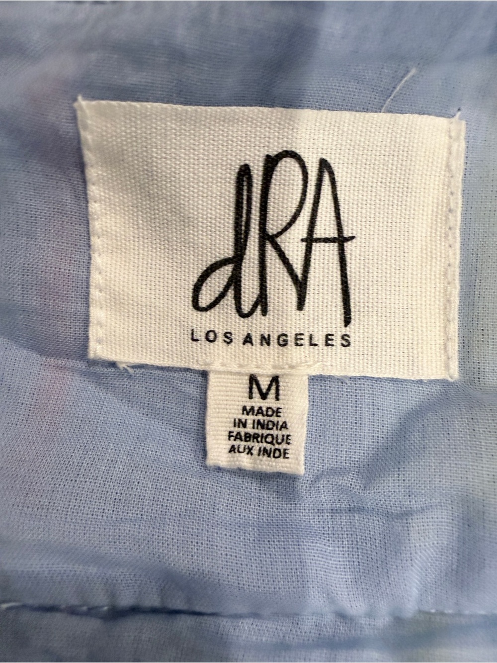 Anthropologie dRA Los Angeles 100% Cotton Light Blue Neon Striped Summer Dress - Picture 10 of 15